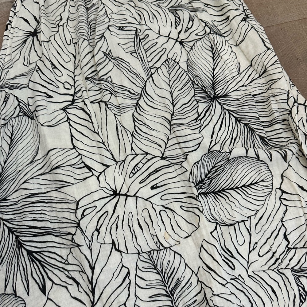 Elan Strapless Cream Leaf Print Dress - Picture 13 of 13